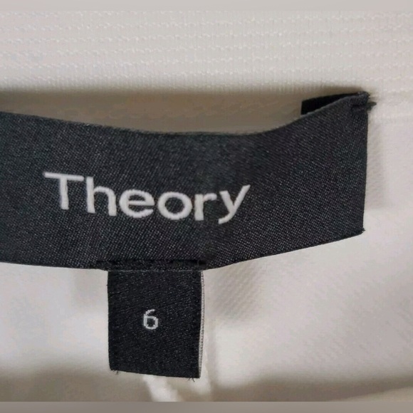 Theory Thaniel Sarpton Mid-Rise Ankle Pants in White - Size 6 - Picture 3 of 4
